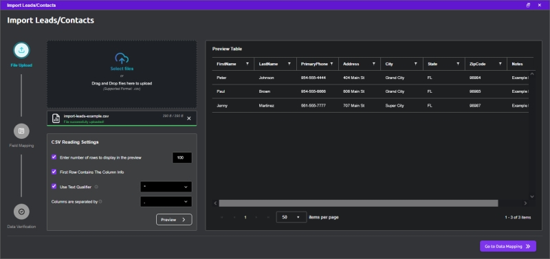Contacts Import