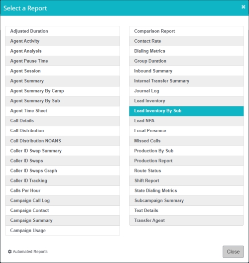 Lead Inventory By Sub