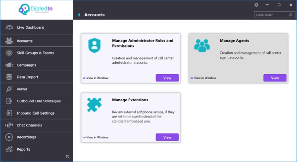 Agent Accounts Selection